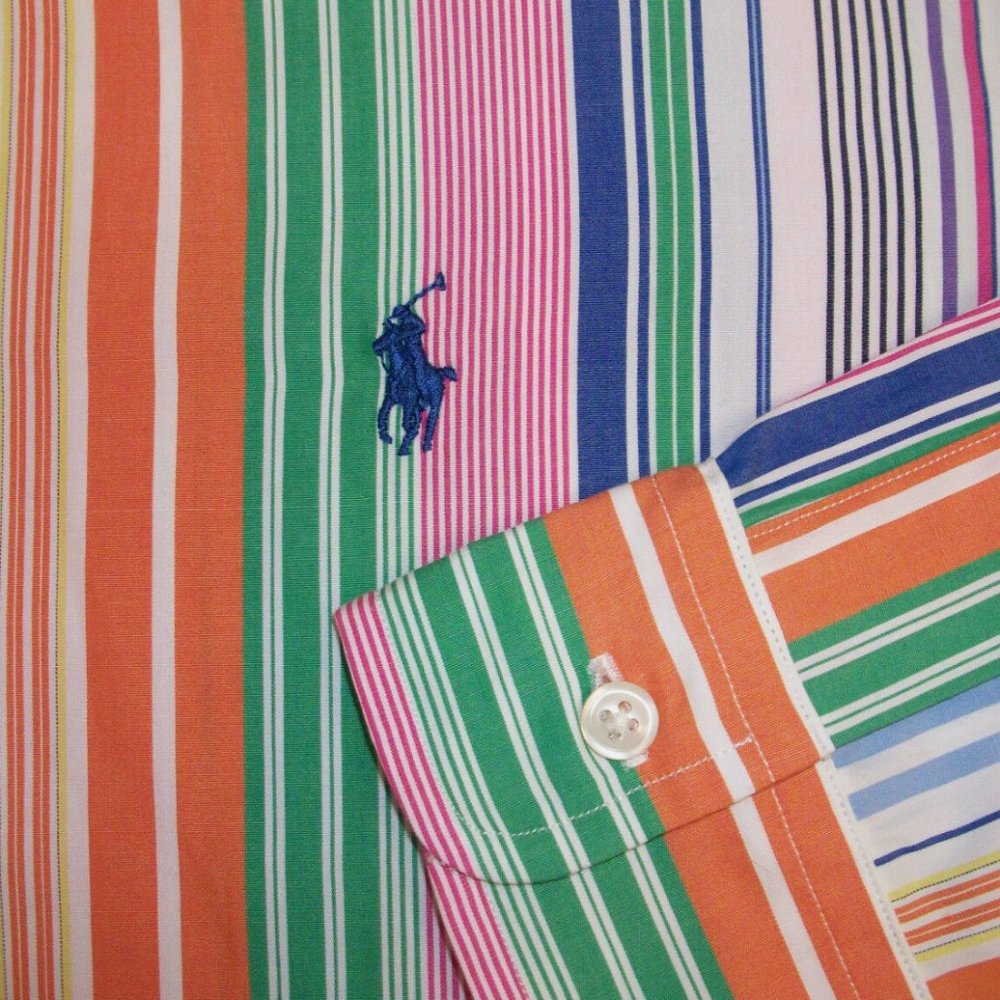 Polo Ralph Lauren Classic Fit Bold Striped Longsleeve Shirt Mens XXL